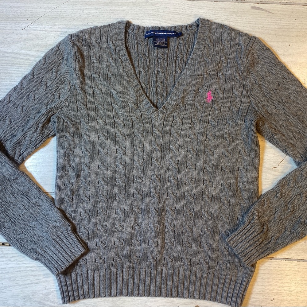 Ralph Lauren Gray V-Neck Sweater